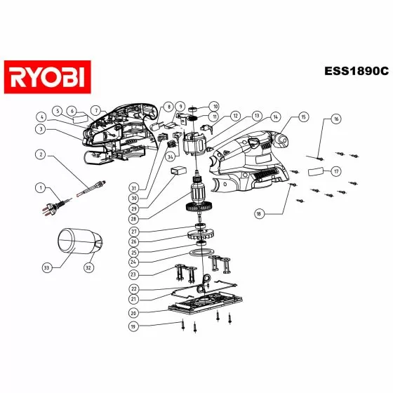 Ryobi ESS1890C Spare Parts List Type: 5133000117